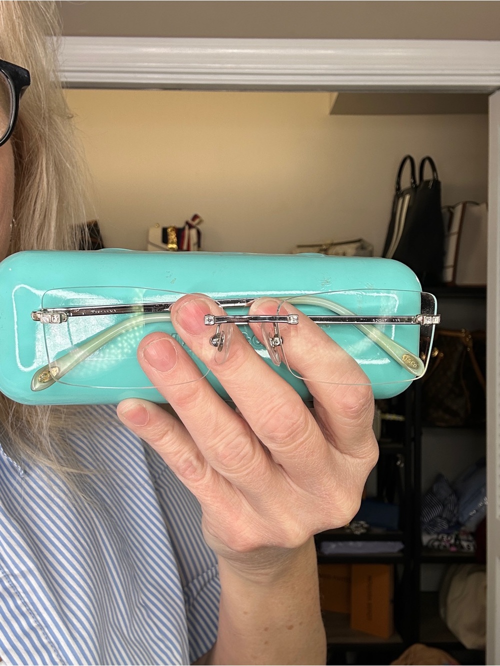 Tiffany & Co. TF1076-B Rimless Crystal Eyeglasses Frames 52□17 135 w/ Case - Picture 15 of 15